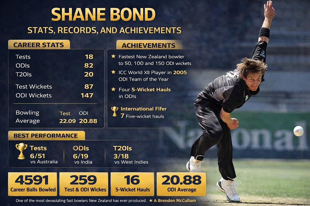 Shane Bond Stats, Records, and Achievements